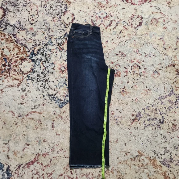 Sold - Judy Blue Dark Wash Raw Hem High Rise Wide Leg Jeans Size 13 / 31 - Picture 13 of 13
